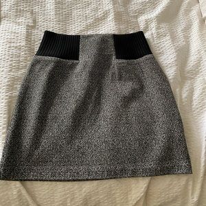 Club Monaco grey/black mini skirt, wool blend.